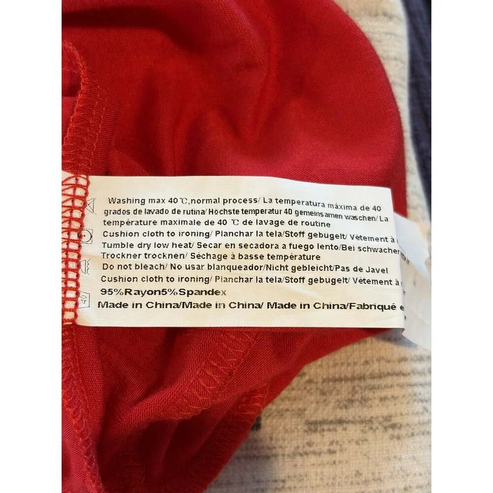 Zeagoo Women's Red Solid Open Front 3/4 Sleeve Knit Rayon/Spandex Cardigan XL - Picture 3 of 3